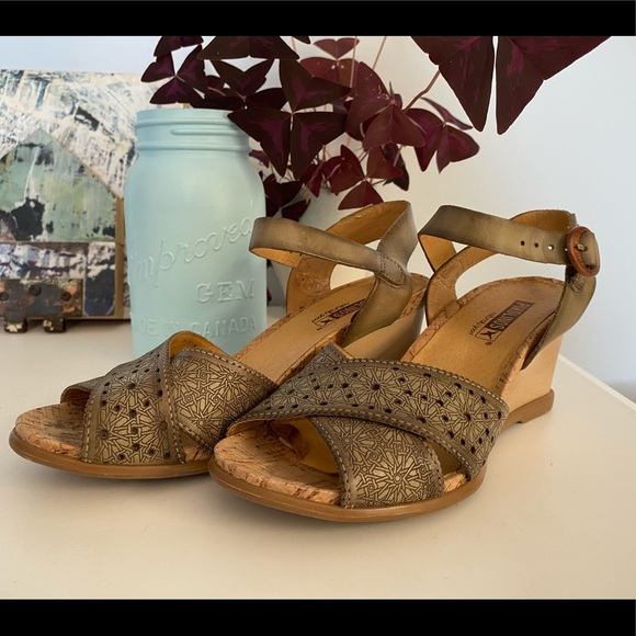 Pikolinos Leather Wedge Sandals - Picture 4 of 5